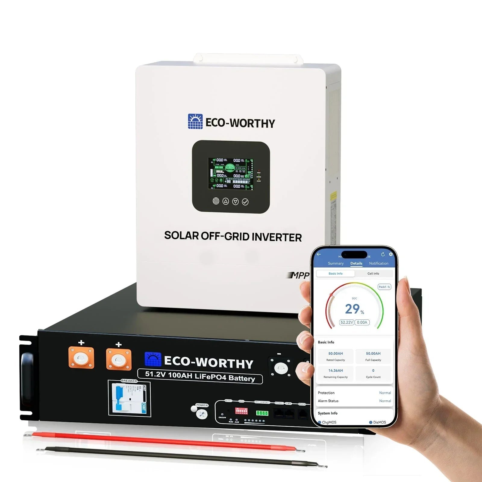 01_3a687242-d820-4147-a992-df704707de1b.jpg Eco-Worthy Off-Grid Home Power Bundle | 5kW Inverter + 48V 100Ah Server Rack Battery