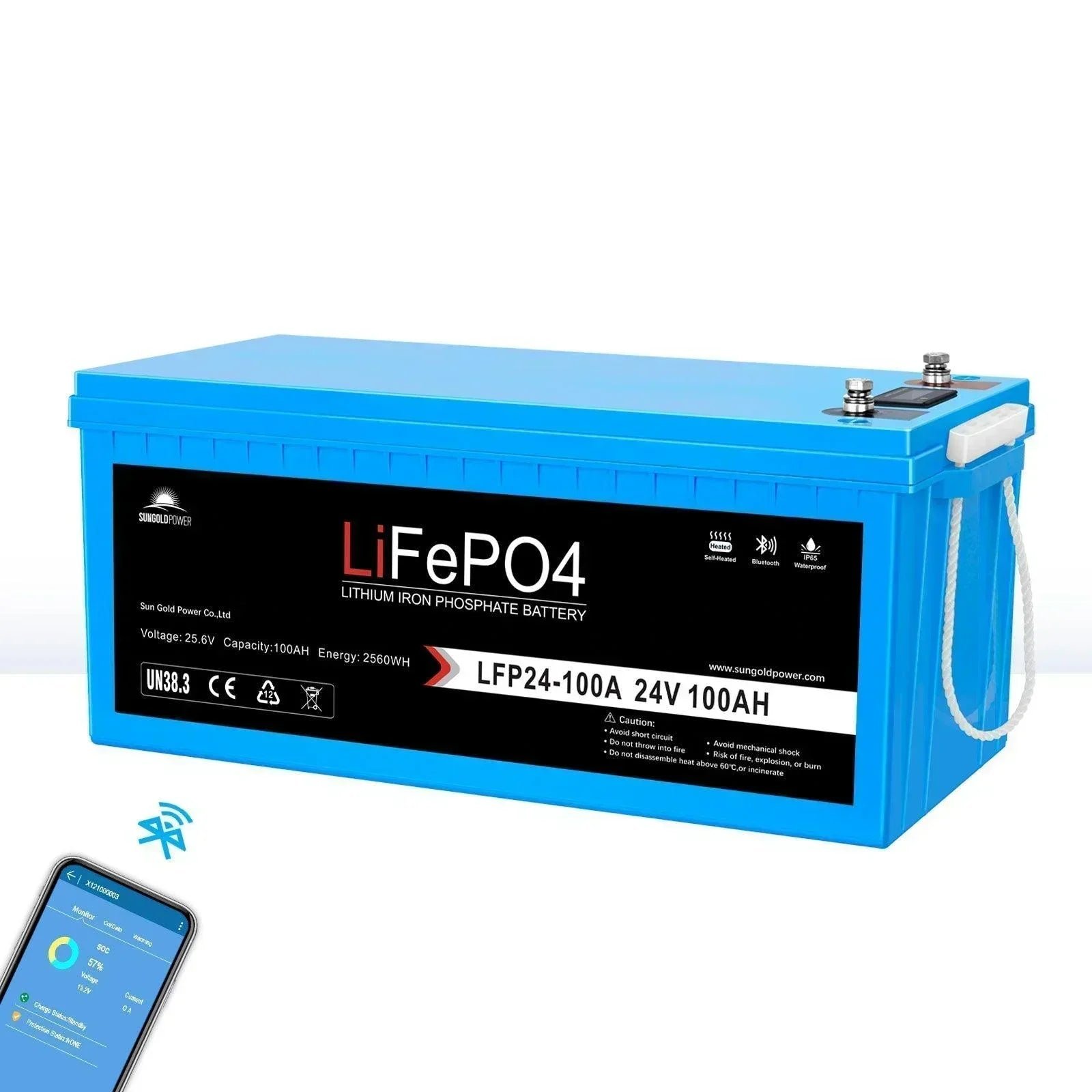 01_ca60a4a4-778b-4968-9b03-ff23e70a3b00-1.jpg Sungold Power 24V 100Ah LiFePo4 Deep Cycle Lithium Battery Bluetooth Self-Heating / IP65 - Image 1