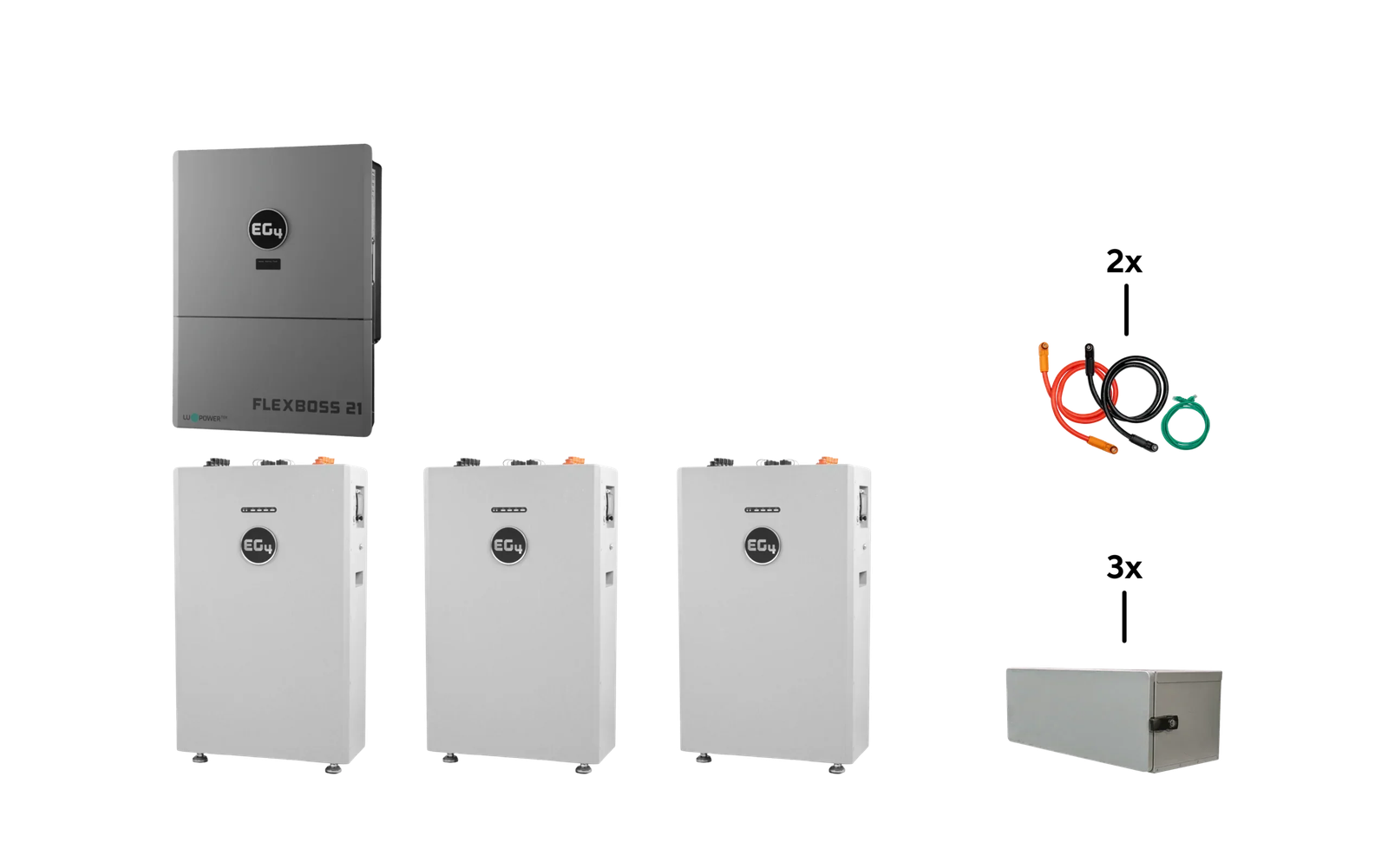3X-314Ah-All-Weather-2X-Flexboss18-1-scaled.png EG4 Hybrid Power Kit | 16kW 120/240V Output 48VDC - 48kWh System Bundle | 1 x EG4 FlexBoss21 Hybrid Inverter + 3 x EG4 All-Weather 314Ah Battery