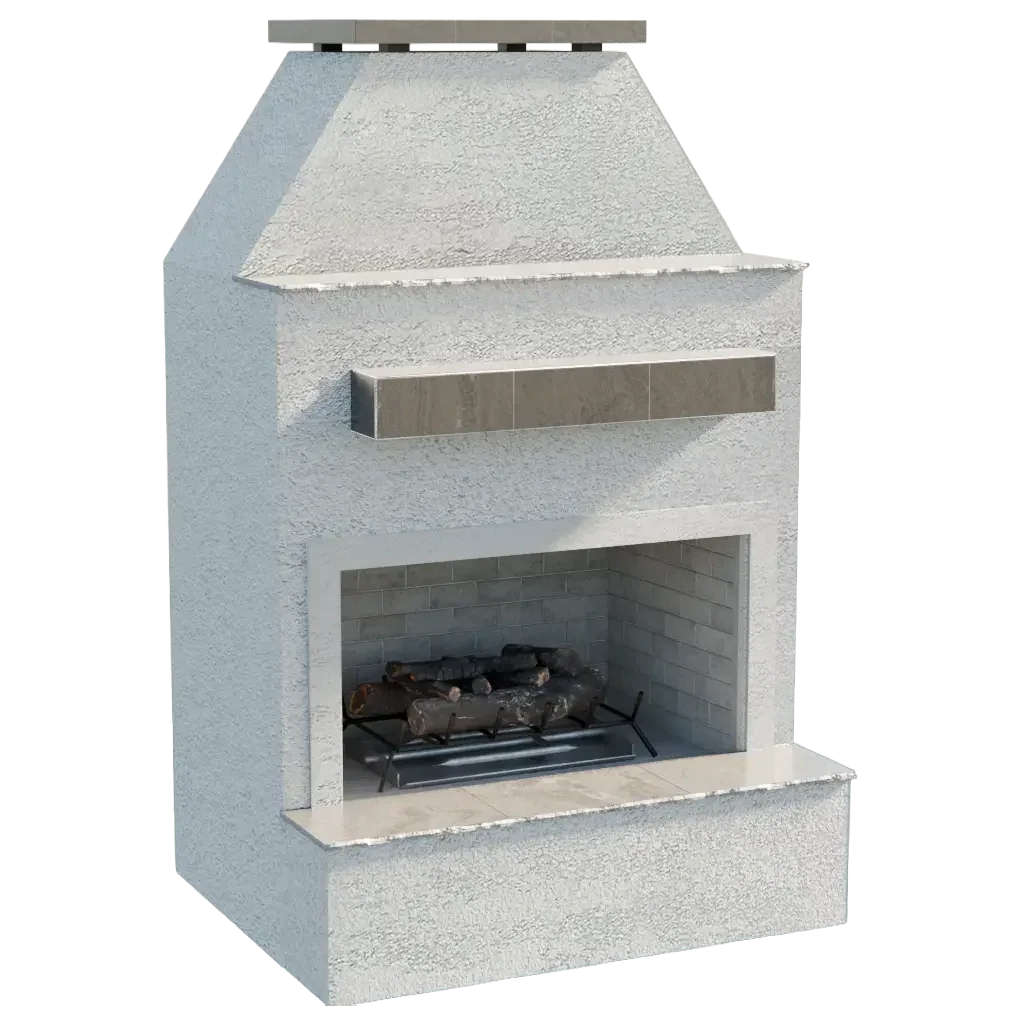 905-2DURANGO-isolated-stucco-trim-tile.png Cal Flame Modern Outdoor Gas Fireplace with Extended Mantle