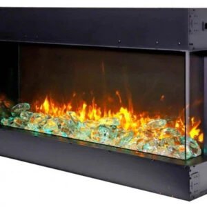 Amantii 50 Inch Tru-View Slim Smart Indoor Outdoor 3 Sided Electric Fireplace