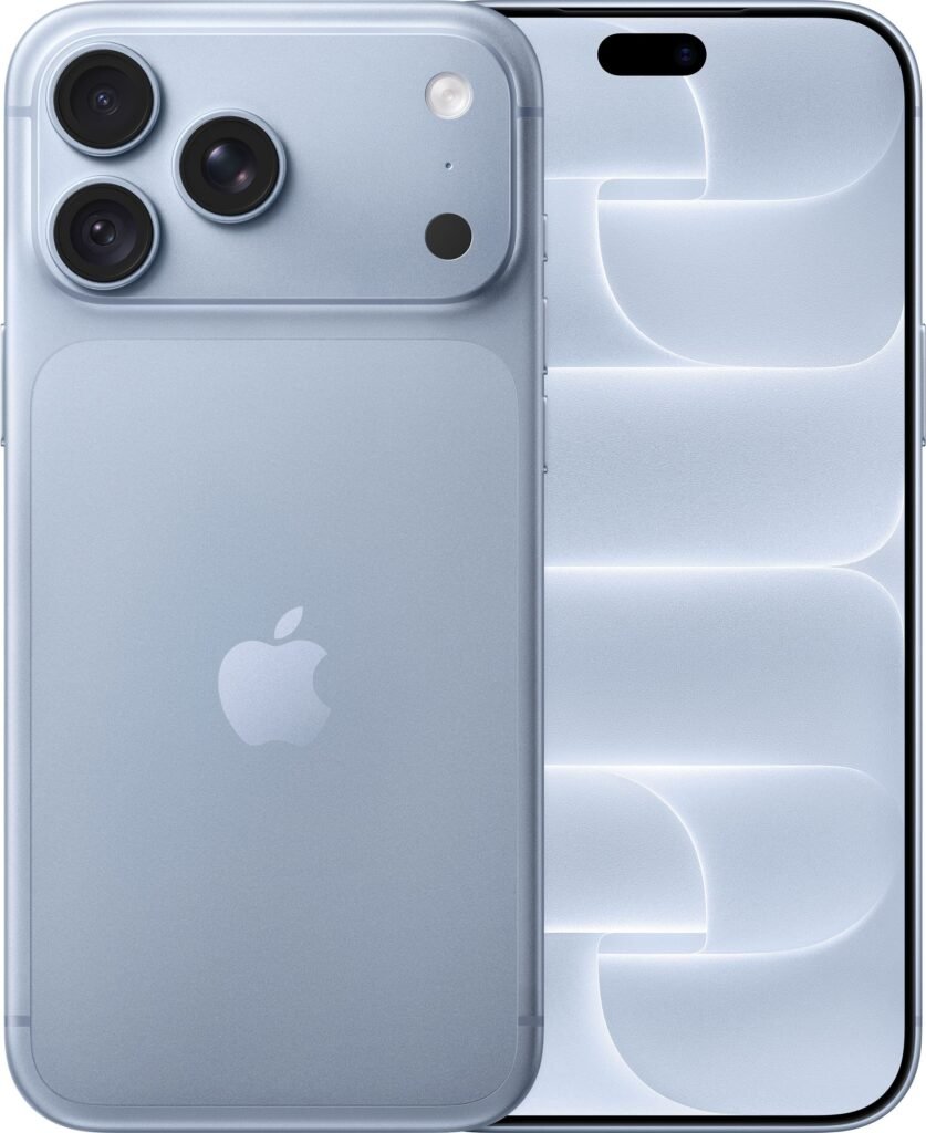 Front and back views of Apple iPhone 18 Pro Max in Glacier