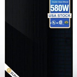 Sunket Solar 580W All Black – Bifacial Double Glass Module (SKT580M10-144S2)