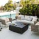 Elementi Plus Sofia 40" Marble Porcelain Fire Table - Bulgaria Black