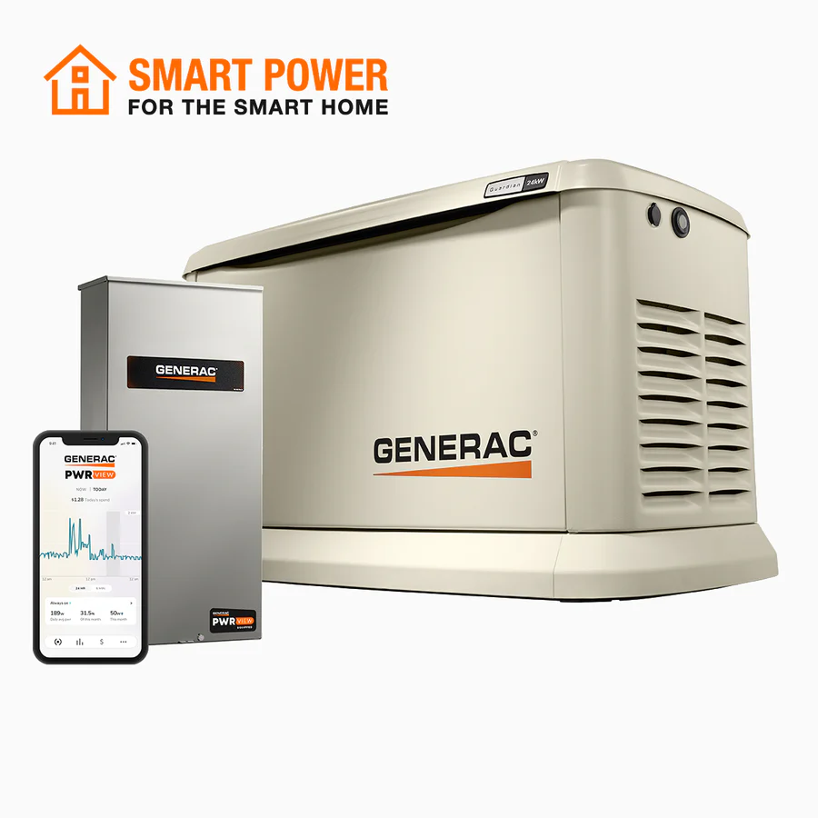 Generac-7210_01_29cd4fef-35de-4c9e-b0af-bed17960239a.webp Generac 7210 Guardian 24kW Home Standby Generator with PWRview Transfer Switch Wi-Fi Enabled