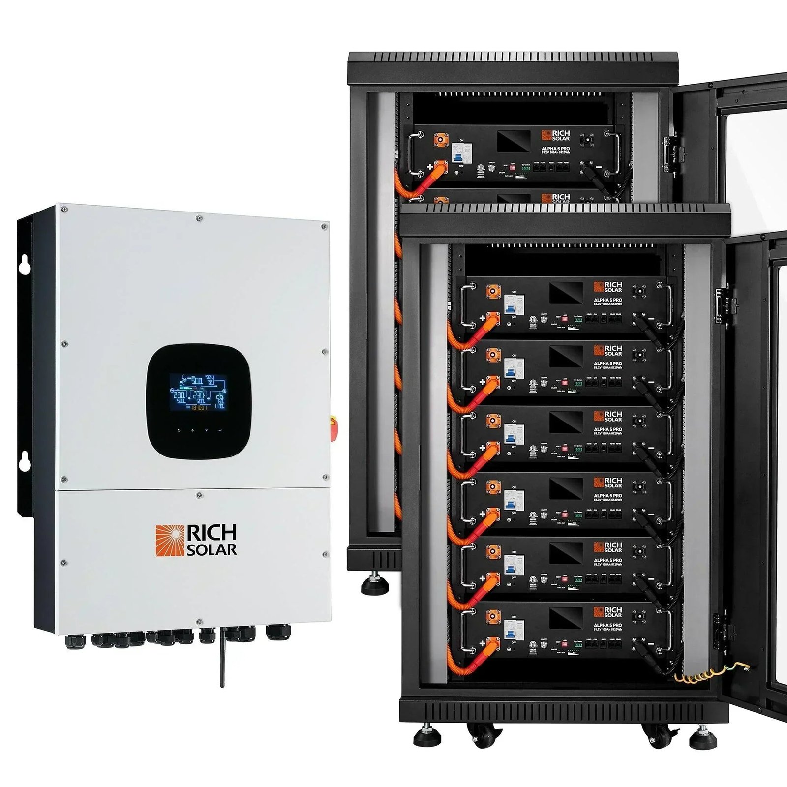 Rich Solar NOVA 12K PV Hybrid Inverter Solar Kit | 61.44kWH Server Lithium Battery [KIT-SR0002] - Image 1
