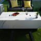 Carrara Outdoor Bianco White Fire Pit Table - Select Fuel Type