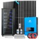 Off Grid Solar Kit 10KW 48VDC 120V/240V 25.6KWH Lithium Battery 12 X 550 Watts Solar Panels SGR-10K25