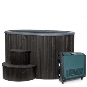 SaunaLife 2-Person Black Thermo-Pine Cold/Hot Plunge Tub w/ Water Chiller/Heater | Model S2B