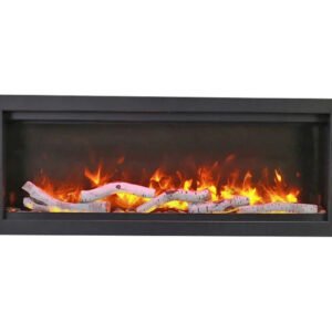 Amantii Symmetry Bespoke 34'' Wall Mount / Recessed Linear Indoor/Outdoor Electric Fireplace