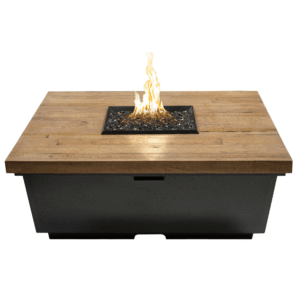 American Fyre Designs Contempo 44-Inch "Reclaimed Wood" Square Gas Fire Pit Table