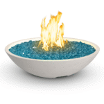 American Fyre Designs Marseille 32-Inch Round Concrete Gas Fire and Water Bowl