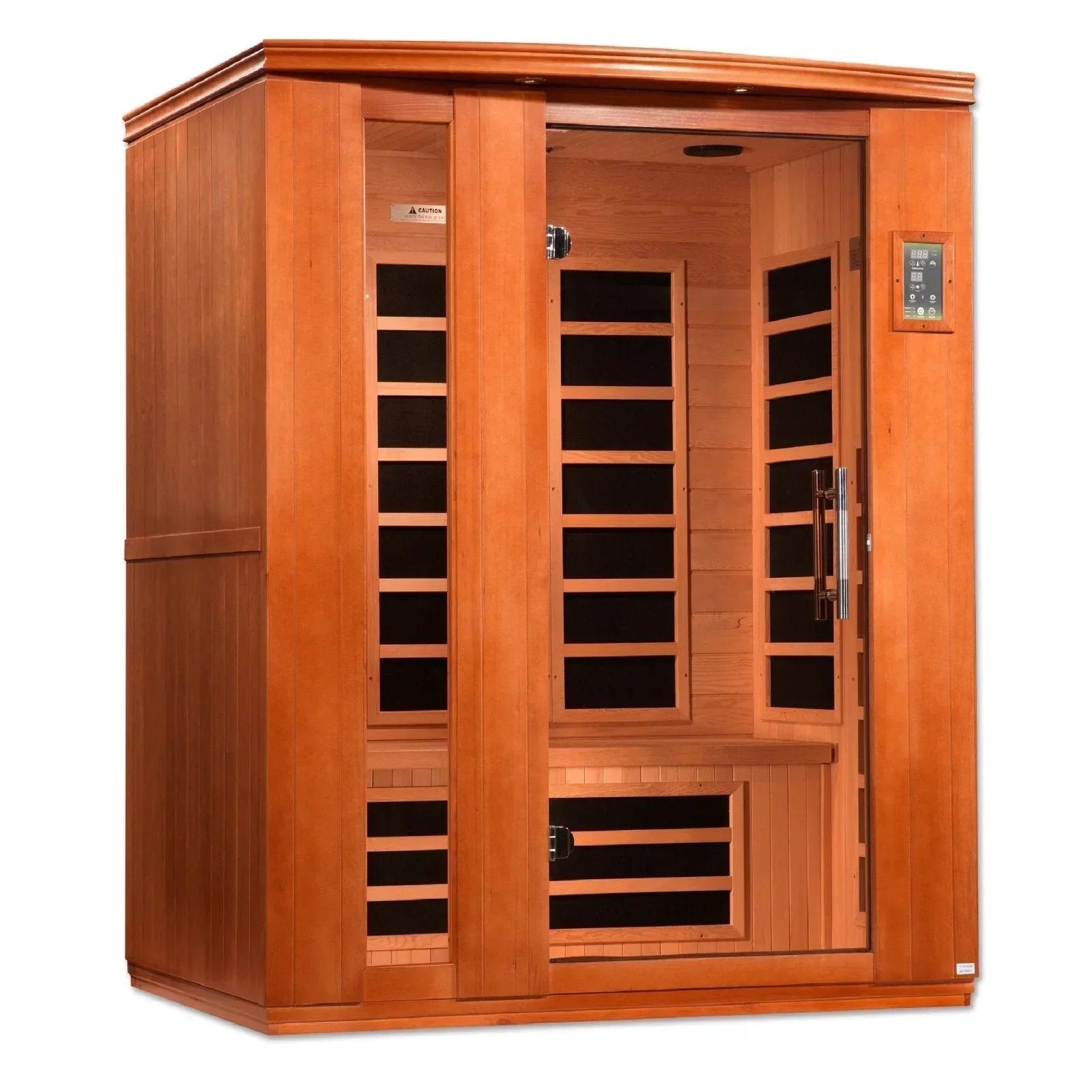 dyn-6336-02-elite-sauna-golden-designs-saunas-501714.jpg Golden Designs Ultra Low EMF 3-Person Dynamic "Lugano" FAR Infrared Sauna with Hemlock Wood | Model: DYN-6336-02 Elite