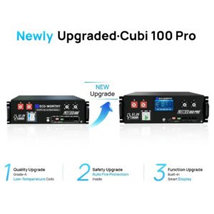 Eco-Worthy Cubix 100 Pro | 48V 100AH Server Rack Battery | Bluetooth & WiFi | Low-Temp Charge | 10 Years Warranty