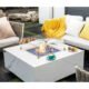 Elementi Plus Bianco 40" Marble Porcelain Fire Table - Bianco White
