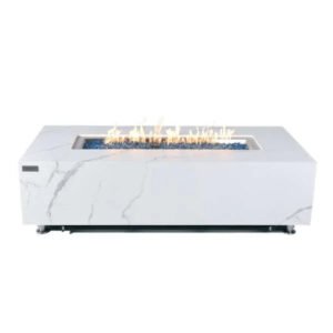 Elementi Plus Carrara Marble Pocelain Fire Table OFP121BW