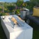 Elementi Plus Carrara Marble Pocelain Fire Table OFP121BW