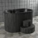 SaunaLife 2-Person Black Thermo-Pine Cold/Hot Plunge Tub w/ Water Chiller/Heater | Model S2B