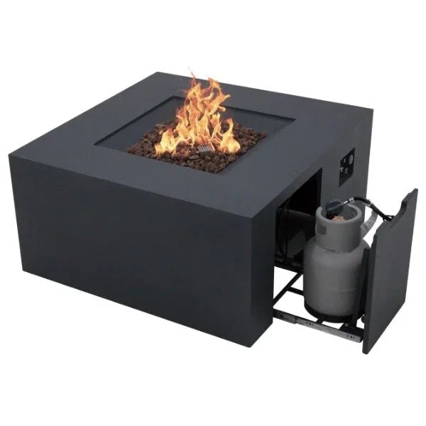 rocky_fire_table_ofg310_dark_gray_2.jpg Elementi Rocky Fire Table With Propane Tank Drawer OFG310